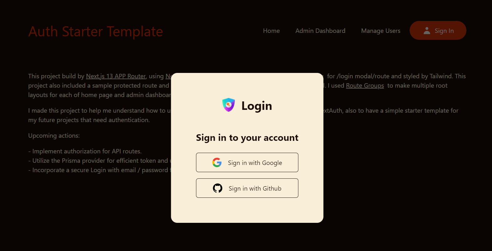 Next.js Next-Auth Starter Template