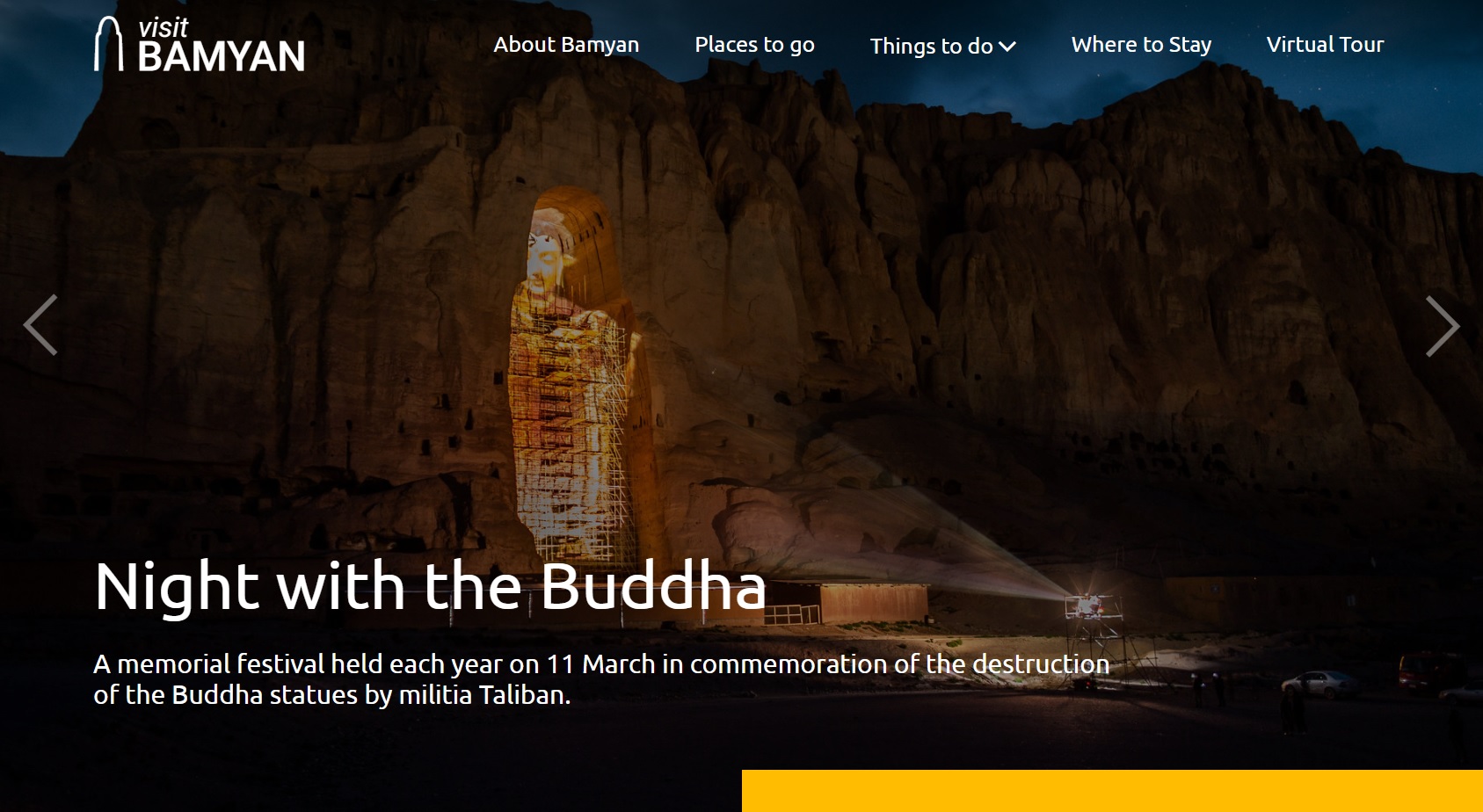 Visit Bamyan website homepage screenshot