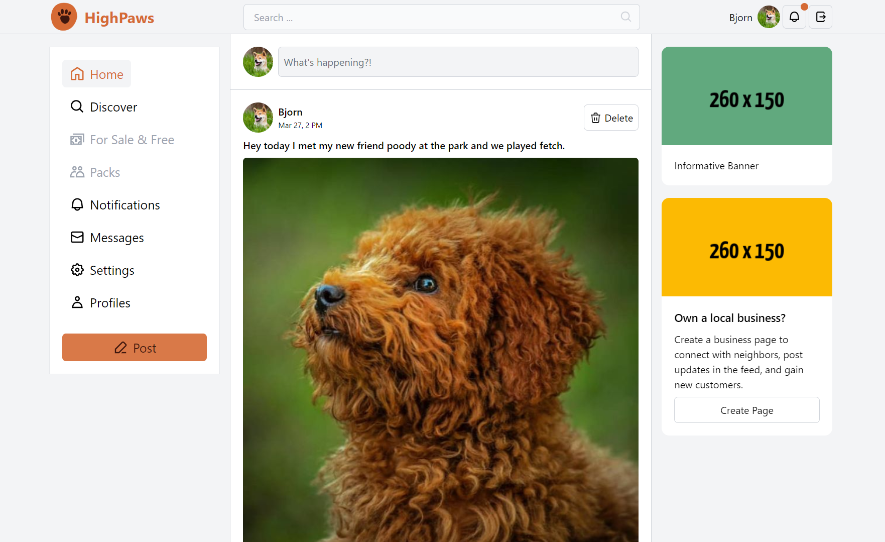 HighPaws - A social app for dog lovers